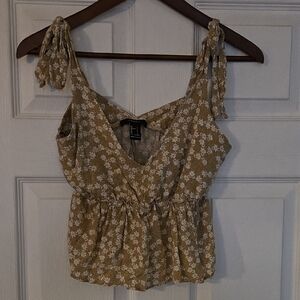 Forever 21 Floral Tie-Strap Top